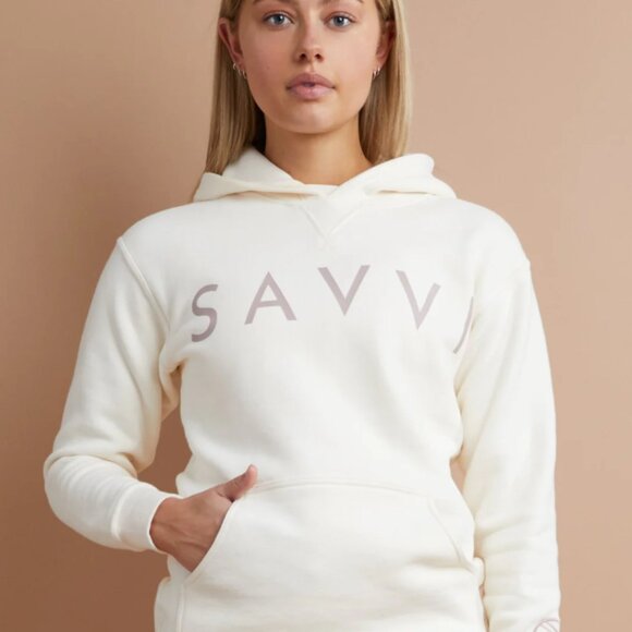 Savvi | Empowerment Fleece Hoodie | Small | Cream Pink | Cozy Activewear - Picture 2 of 12